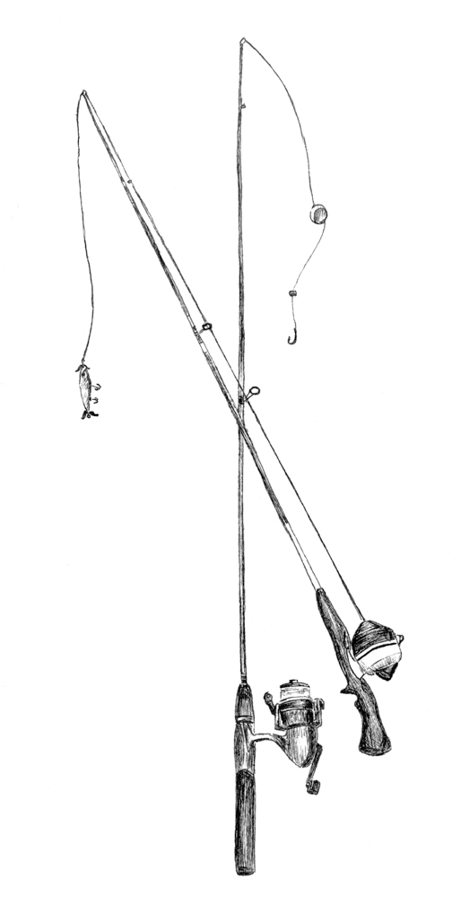 fishing pole drawings